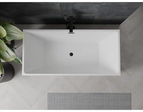 Mexen Nita, voľne stojaca vaňa 170 x 80 cm, biela, čierny matný prepad, 52091708000-70