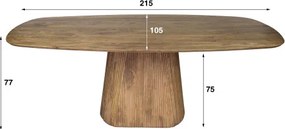 Jedálenský stôl 22-98 Wave 215x105cm Masív Drevo Mango  - Komfort-nábytok