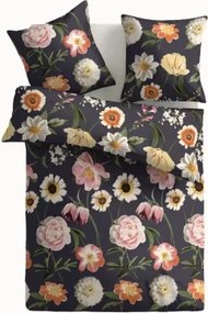 Obliečky Elisabeth, čierne s farebnými kvetmi%