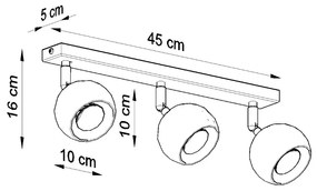 Stropné svietidlo OCULARE 3 biele