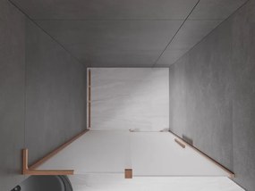 Mexen Velar L, posuvné sprchové dvere do otvoru 120 cm, 8mm sklo námraza, medená matná, 871-120-003-31-65