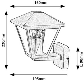 Rabalux 7146 - Vonkajšia nástenná lampa PARAVENTO 1xE27/40W/230V IP44