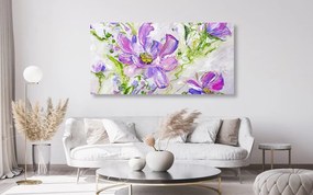 Obraz moderné maľované letné kvety Varianta: 100x50