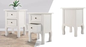 Set 2 nočných stolíkov, biely