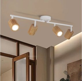 Brilagi - Bodové svietidlo MODERN WOOD 4xGU10/8W/230V drevo/biela