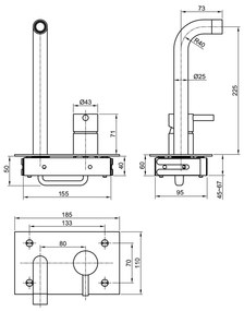 Sapho, MINIMAL podomietková umývadlová batéria, nerez, MI004