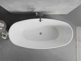 Mexen Lira, voľne stojaca vaňa, vzor, 170 × 80 cm, biela lesklá, brúsený grafit prepad, 52831708000-66