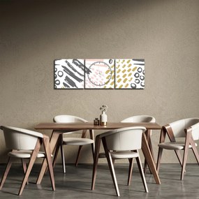 Obraz - Abstraktné ťahy (s hodinami) (90x30 cm)