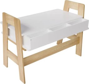 Detský rastúci stôl s úložným priestorom, biely