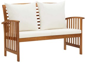 vidaXL Záhradná lavička s podložkami 119 cm, akáciový masív