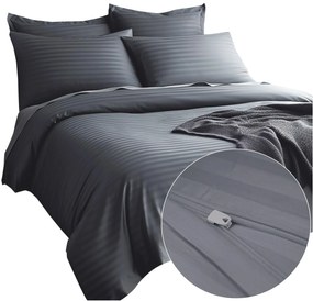 SATÉNOVÉ OBLIEČKY SATINLOVE EXCLUSIVE CIZGILI 160X200 CM, 2KS 70X80 CM SIVÉ