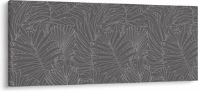 Obraz - Šedé palmové listy (120x50 cm)
