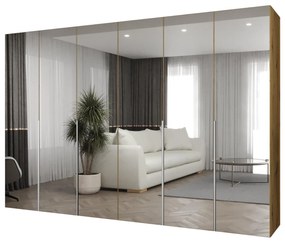 Šatníková skriňa 300 cm Alice 3 (dub artisan + kašmír). Akcia -20%. Vlastná spoľahlivá doprava až k Vám domov. 1126246