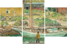 Obraz - Childe Hassam, Oyster Sloop, Cos Cob, reprodukcia (90x60 cm)