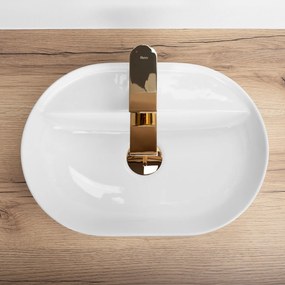 Rea Aura, umývadlo na dosku 42x30x12 cm, biela lesklá, REA-U6617