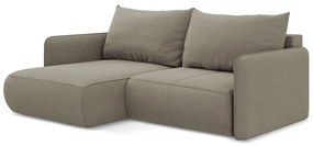 Béžová rozkladacia/s úložným priestorom rohová pohovka (ľavý roh) Nanea – Makamii