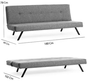 Dvojmiestna pohovka LOKO svetlosivá