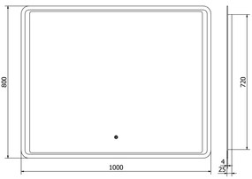 Mexen Zusa, LED kúpeľňové zrkadlo s podsvietením 120x80 cm, 6000K, ochrana proti zahmlievaniu, 9808-120-080-611-00