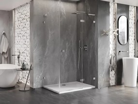 Mexen Lunar L, 1-krídlový sprchový kút, pravý, 90 x 80 cm, 8mm číre sklo, chrómový profil, 834L-090-080-01-00-P