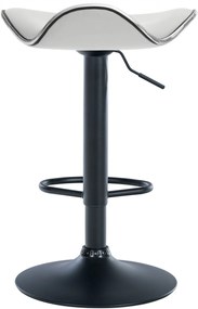 Barová stolička Shanghai - čierny rám - Biela