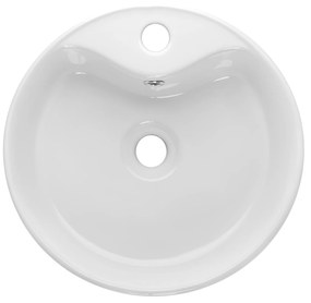 Invena Rondi, umývadlo na dosku 410x410x145, biela lesklá, INV-CE-20-001-W