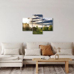 Obraz lesnej chaty (90x60 cm)