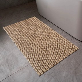 Kúpeľňová penová rohož / predložka PRO-052 Pletená rohož hnedá - metráž šírka 65 cm