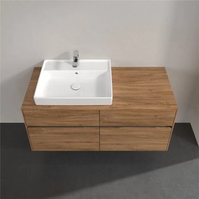 VILLEROY &amp; BOCH Collaro závesná skrinka pod umývadlo na dosku (umývadlo vľavo), 4 zásuvky, 1200 x 500 x 548 mm, Oak Kansas, C08200RH