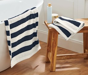 Kvalitné uteráky, 2 ks, tmavomodro-biele prúžky