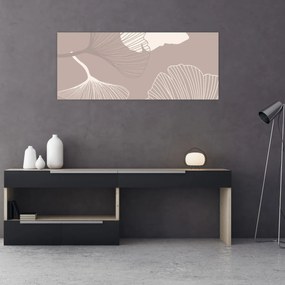 Obraz - Béžové listy N⁰1 (120x50 cm)