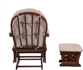 Komfortné relaxačné kreslo s taburetom Catini TREVISO tm.drevo