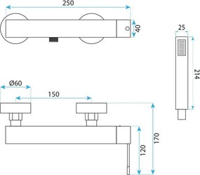 Rea Venti, sprchová batéria s ručnou sprchovou súpravou, zlatá matná, REA-B9792