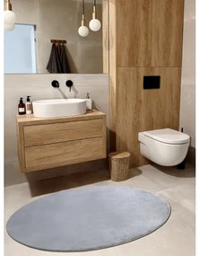 Koberec okrúhly prateľný POSH Shaggy, plyšový, Hrubý, protišmykový, sivá Veľkosť: kruh 80 cm