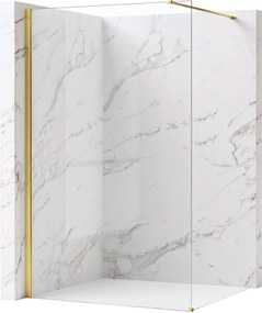 Bezrámová sprchová zástena REA FLEXI GOLD 120 cm, zlatá lesk/transparent - bez vaničky