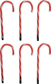 Sada 6 ks vánočních LED dekorací Nathan červená