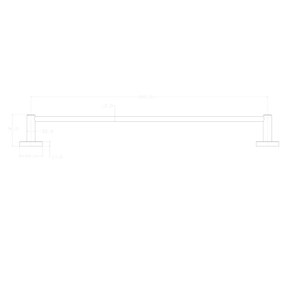 Gamma Roy, 1-radový držiak na uteráky 562mm, zlatá matná, GMA-URD-ROY-BGD