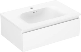 Mexen Orio, kúpeľňová skrinka 70 cm s umývadlom Vela, 1 zásuvka, biela matná, 91A10-07023-1-BF01-W23M01