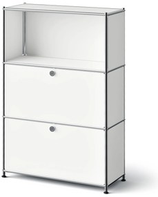 Kovová komoda »CN3 Slim Line« s 2 výklopnými priečinkami, biela