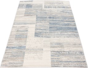TA Koberec G498B WHITE/D_BLUE PORTLAND HIL Biely Obdĺžnikový Rozmer: 80x150 cm