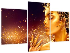 Obraz - Zlatý makeup (90x60 cm)