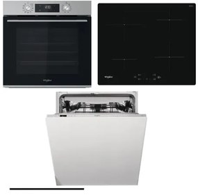 Whirlpool rúra OMK58CU1SX + indukčná varná doska WSQ7360NE + vstavaná umývačka riadu WIC3C26F SETWH25