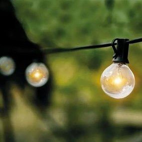 Solight LED vonkajšia reťaz s žiarovkami, 25 žiaroviek, 15m +5m, 20W, teplá biela