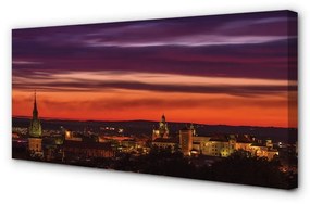 Obraz na plátne Krakov nočné panorama 120x60 cm