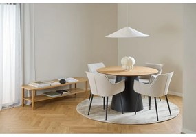 Čierno-prírodný okrúhly jedálenský stôl s doskou v dubovom dekore ø 120 cm Soli – Actona