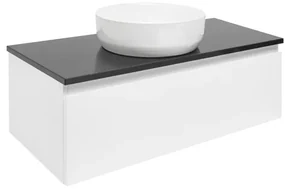 Kúpeľňová skrinka s krycou doskou SAT B-WAY 99x30x45 cm biely lesk BWAY100WTK