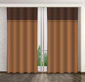 Originálny hnedý dvojfarebný záves na štipce Dĺžka: 250 cm