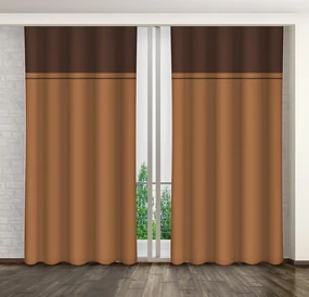 Originálny hnedý dvojfarebný záves na štipce Dĺžka: 250 cm