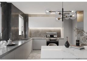 Závesne svietidlo Paris, 6x číre sklenené tienidlo, B/G, X