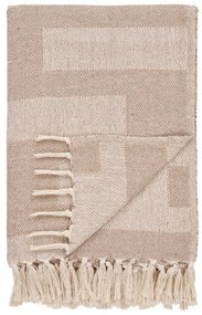 Svetlohnedá deka z recyklovanej bavlny 130x180 cm Adana – House Nordic