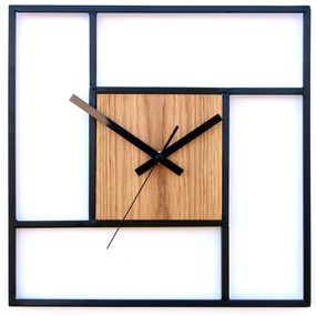 Nástěnné hodiny Steve 33 cm černé/hnědé